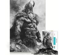 Viking on The Battlefield Jigsaw Puzzle 1000 Pieces Focus Building Toy Firm Fit Secure Assembly Holiday Indoor Entertainment Toy (38x52cm)