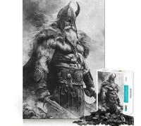 Viking on The Battlefield Jigsaw Puzzles 1000 Cognitive Skill Toy Smooth Burr Free Surface Relaxing Indoor Group Activity (50x75cm)