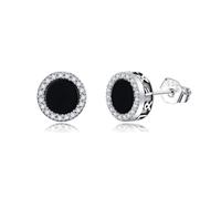Viking Onyx Rune Earrings Stud Sterling Silver Black Onyx Viking Jewelry Gift for Men