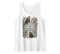 Viking Pagan Tee Wolf Rune Roses Graphic Witchcraft Nordic Tank Top