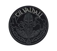 Viking Patch for Clothing | Vikings Sticker for All Fabrics and Leather | Til Valhall Valhalla Emblem allfather Odin | Embroidered Fabric Applique | 80x80 mm