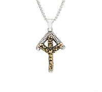 Viking Pendant with Rune Symbol Algiz - Stainless Steel Pendant Chain, 4.5 x 3 cm + 60 cm Necklace | Protection Confidence Life Force, 4,5 x 3 cm + 60 cm Halskette, Stainless Steel, No Gemstone