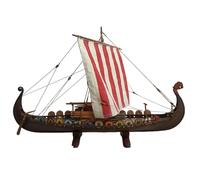 Viking Pirate Ship Wooden Model Kit - 1/50 Scale DIY Assembly Sailing Vessel Set, Historical Warship Puzzle for Adults Teens, Home Office Desk Decor & Collectible Gift