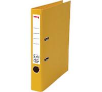 Viking Premium Narrow Lever Arch File A4 50 mm Yellow 2 Rings Plastic Matt Portrait
