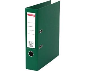 Viking Premium Wide Lever Arch File A4 75 mm Dark Green 2 Rings Plastic Matt Portrait