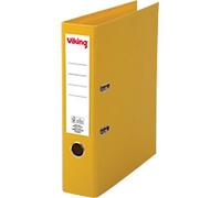 Viking Premium Wide Lever Arch File A4 75 mm Yellow 2 Rings Plastic Matt Portrait