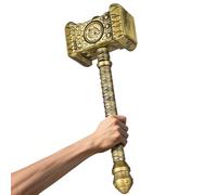 Viking PU Foam War Hammer Prop Weapons for Men Halloween Costume, Medieval Cosplay Accessory Replica LARP Birthdays Gifts, Hammer Gold, Default