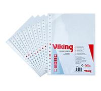 Viking Punched Pockets A5 Clear Transparent 80 microns PP (Polypropylene) Top Opening 17 Holes Pack of 25