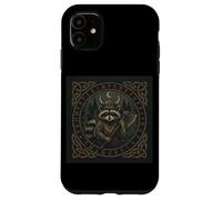 Viking Raccoon Axe Warrior Celtic Rune Forest Case for iPhone 11