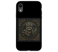 Viking Raccoon Axe Warrior Celtic Rune Forest Case for iPhone XR