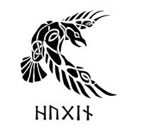 Viking Raven Hugin and Munin V2 - Die Cut Vinyl Decal for Cars, Trucks, Motorcycles, Vans, Laptops, ToolBoxes, Windows, Mobiles, etc (5x5, White)