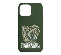 Viking Raven Lung Cancer - Warrior Spirit Unbroken - Cancer Case for iPhone 13 Pro Max