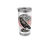 Viking Raven Messenger Celtic Knotwork Stainless Steel Insulated Tumbler
