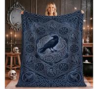 Viking Raven Norse Knotwork Theme Gothic Throw Blanket 60x80 Inch