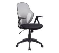 Viking Realspace Austin Office Chair Basic Tilt Mesh, Fabric Fixed Armrest Height-Adjustable Seat Black, Grey 110 kg