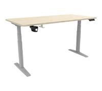 Viking Realspace Electronically Height Adjustable Sit Stand Desk Rectangular Maple 1,600 (W) x 800 (D) x 1,300 (H) mm Metal, MFC (Melamine Faced Chipboard)