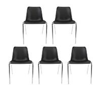 Viking Realspace Iris ISO Visitor Chair Chrome Black 120 kg 490 x 430 x 770 mm Pack of 5