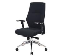 Viking Realspace London Executive Chair Synchro Tilt Fabric 2D Armrest Height-Adjustable Seat Black 110 kg 650 mm