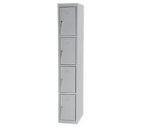 Viking Realspace Metal Locker Base Unit 4 Doors 1 nest Key lock 300 x 500 x 1,800 mm Grey