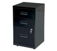 Viking Realspace Pedestal with 3 Lockable Drawers Metal 400 x 400 x 660mm Black