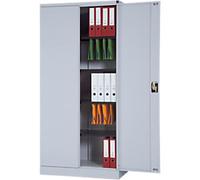 Viking Realspace Regular Door Cupboard Steel 4 Shelves Lockable 920 x 420 x 1,950 mm Grey