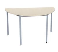 Viking Realspace Semi-circular Meeting Room Table Maple MFC (Melamine Faced Chipboard), Steel Silver 1,200 x 600 x 750 mm