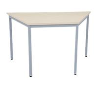 Viking Realspace Trapezoidal Table Maple MFC (Melamine Faced Chipboard), Steel Silver 1,400 x 700 x 750 mm