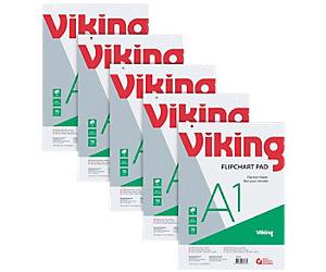 Viking Recycling Flipchart Pad Plain A1 70 gsm 20 Sheets Pack of 5
