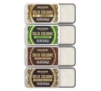 Viking Revolution 4 Pack Mens Colognes - 0.5 Oz Solid Perfume with Spiced Vanilla, Sweet Tobacco, Majestic Oud, Bergamot - Travel Wax Balm Cologne