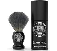 Viking Revolution Badger Hair Shaving Brush - 1 Count | Genuine Badger Hair Bristles - Designed for Classic Wet Shaving - Creates Rich Lather with Cream & Soap - Ergonomic Grip | Genuine Badger Hair Bristles - Designed for Classic Wet Shaving - Creates Rich Lather with Cream & Soap - Ergonomic Grip