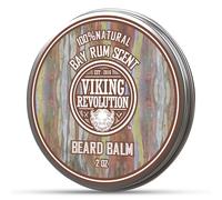 Viking Revolution - Beard Balm - Natural Beard Balm For Men With Argan & Jojoba Oils- Styles, Strengthens & Softens - Beard Wax - Gifts For Men - Bay Rum - 57 g