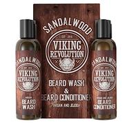 Viking Revolution - Beard Shampoo And Conditioner - Natural Beard Wash & Beard Conditioner With Argan & Jojoba Oils - Softens & Strengthens - Gifts For Men - Sandalwood - 2 x 150 ml