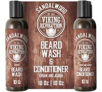 Viking Revolution - Beard Shampoo And Conditioner - Natural Beard Wash & Beard Conditioner With Argan & Jojoba Oils - Softens & Strengthens - Gifts For Men - Sandalwood - 2 x 300 ml