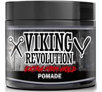 Viking Revolution Extreme Hold Pomade for Men - Extra Firm, High Shine 4 oz | Extra Firm, Strong Hold Formula - High Shine Finish - Water-Based, Easy Wash Out - For Classic Men's Styling