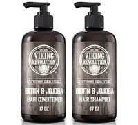 Viking Revolution - Men's Shampoo & Conditioner - 2 x 500 ml - Natural Shampoo with Jojoba Oil and Mint Oil - Peppermint & Eucalyptus Scent