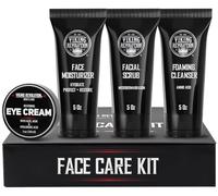 Viking Revolution - Mens Skincare Kit - Includes (148ml Each) Mens Face Moisturiser, Face Wash, Face Scrub and Eye Cream (30ml) - Men Skincare Gift Set - Gifts For Men