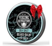 Viking Revolution Sea Salt Beard Balm for Men - Beard Butter for Men with Argan Oil and Jojoba Oil Softener and Moisturizer Styling Balm (1 Pack 2oz)