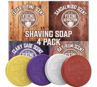 Viking Revolution Shaving Soap for Men - Shave Soap for Use with Shaving Brush and Bowl for Smoothest Wet Shave, Shaving Soap Puck - 4 Pack Variety, Each Pack 2.5oz