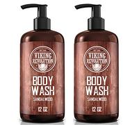 Viking Revolution - Shower Gel Men 340 ml x 2 - Natural Body Wash - Mens Shower Gel with Vitamin E and Rosemary Oil - Smoothes & Moisturises - Sandalwood