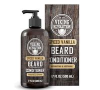 Viking Revolution Spiced Vanilla Beard Conditioner for Men with Argan Oil and Jojoba Oil - Beard Softener and Strengthener Natural Beard Conditioner with Beard Oil - Beard Care Moisturizer (17oz)