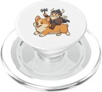 Viking Riding A Corgi Dog Boys Girls Men Women Kids Adults PopSockets PopGrip for MagSafe