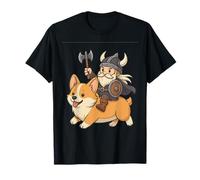 Viking Riding A Corgi Dog Boys Girls Men Women Kids Adults T-Shirt