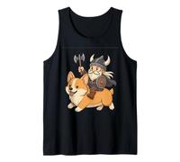 Viking Riding A Corgi Dog Girls Men Women Kids Adults Tank Top
