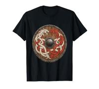 Viking Round Shield Dragon Knotwork Medieval Norse T-Shirt
