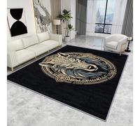 Viking Rugs for Living Room - Viking Rug - Celtic Wolf Head Symbol Rugs, Norse Mythology Mythical Carpet, Washable Rug Non Slip Low Pile Soft Small Area Rugs, Viking Home Decor Gifts, 50 X 80 cm