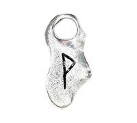 Viking Rune Charms Wynn - for Granting Wishes - Sculpted Pendant on Cord Necklace in Lead-Free Pewter