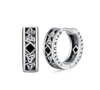 Viking Rune Earrings 925 Sterling Silver Punk Jewellery Unisex Gift for Men Women Viking Rune Birthday