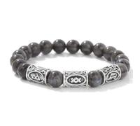 Viking Rune Flash Stone Bracelet - Norse Amulet for Growth, Friendship, Self-Discovery & Protection - Unisex Spiritual Jewelry