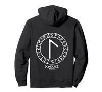 Viking Rune LAGUZ Dreams Back Motif Nordic Rune Pullover Hoodie