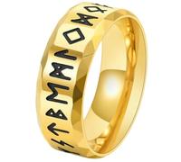 Viking Rune Stainless Steel Ring Norse Mythology Jewelry for Men Women Unisex Ancient Symbol Band Scandinavian Gift